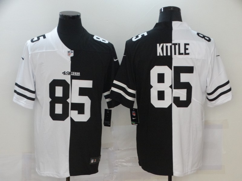 Men's San Francisco 49ers George Kittle #85 Black/White Jersey